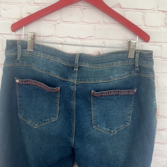 Patchwork distressed ankle denim jeans size 12 - Picture 9 of 13